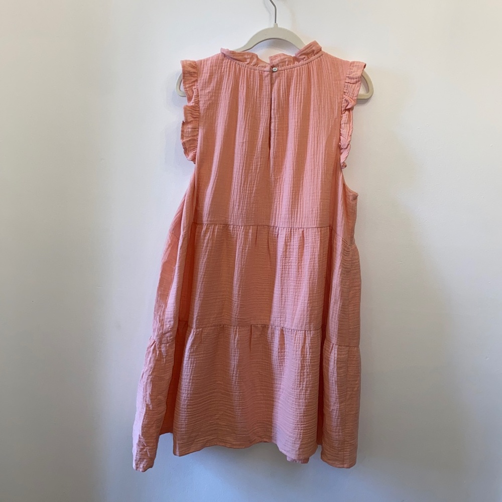 Tiered Boho Peach Sleeveless Dress - Picture 3 of 3